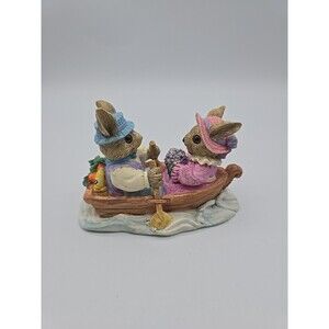 Bunnies in a Boat by Mervyn's 1995 Vintage Spring Easter Decor
